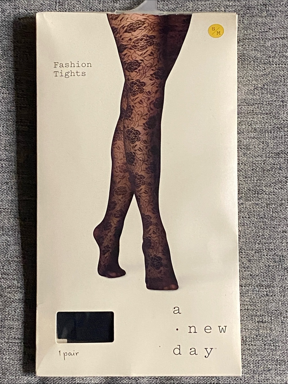 a new day Black Floral Lace Patterned Tights